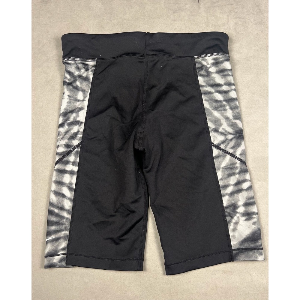 Nike Dri-FIT Girls Black Tie Dye Side Panel Tight Fit Athletic Bike Shorts L